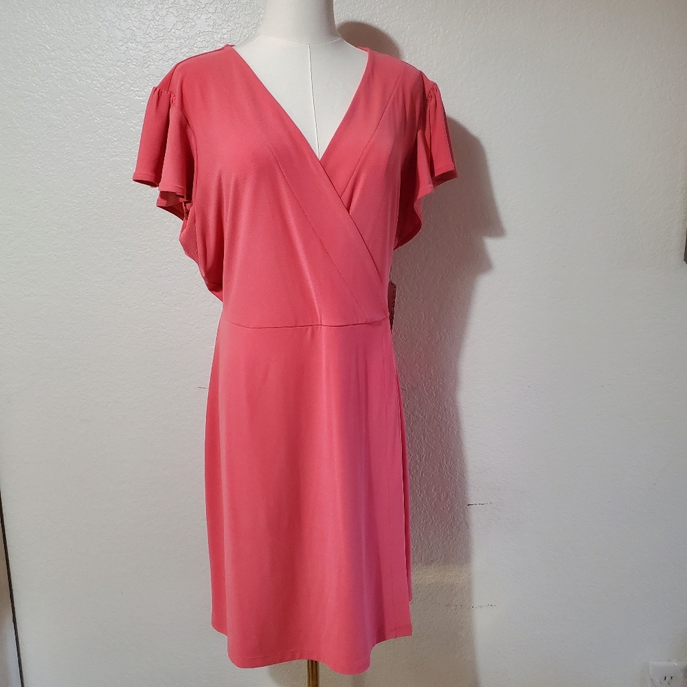 Nine West Infused Melon Knee Length Dress Size XL NWT
